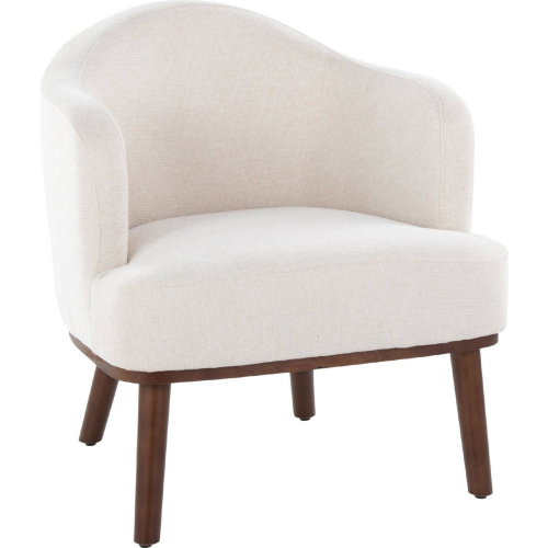Ahoy Accent Chair in Walnut Wood & Cream Fabric